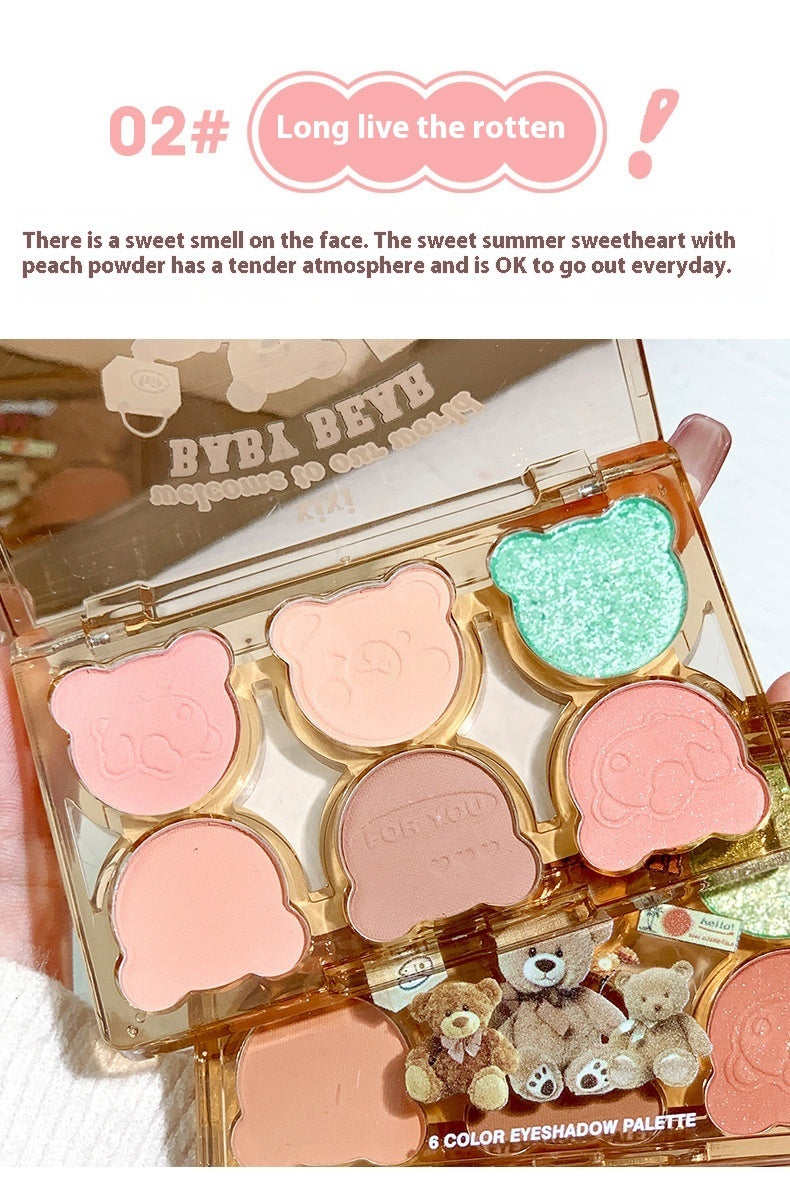 “6-Color Cool Diamond Eyeshadow – Bold Contrast for Smoky Glam”