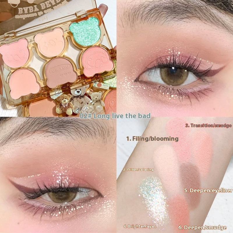 “6-Color Cool Diamond Eyeshadow – Bold Contrast for Smoky Glam”