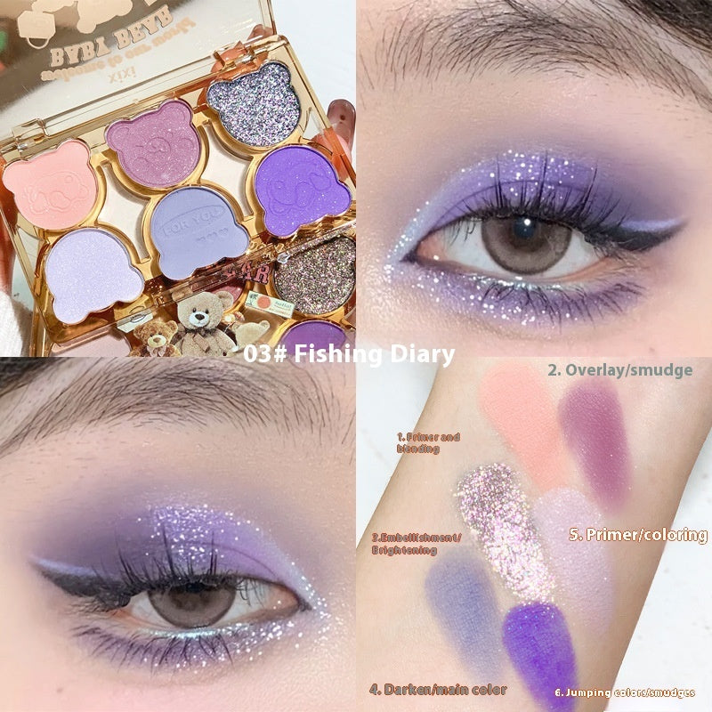 “6-Color Cool Diamond Eyeshadow – Bold Contrast for Smoky Glam”