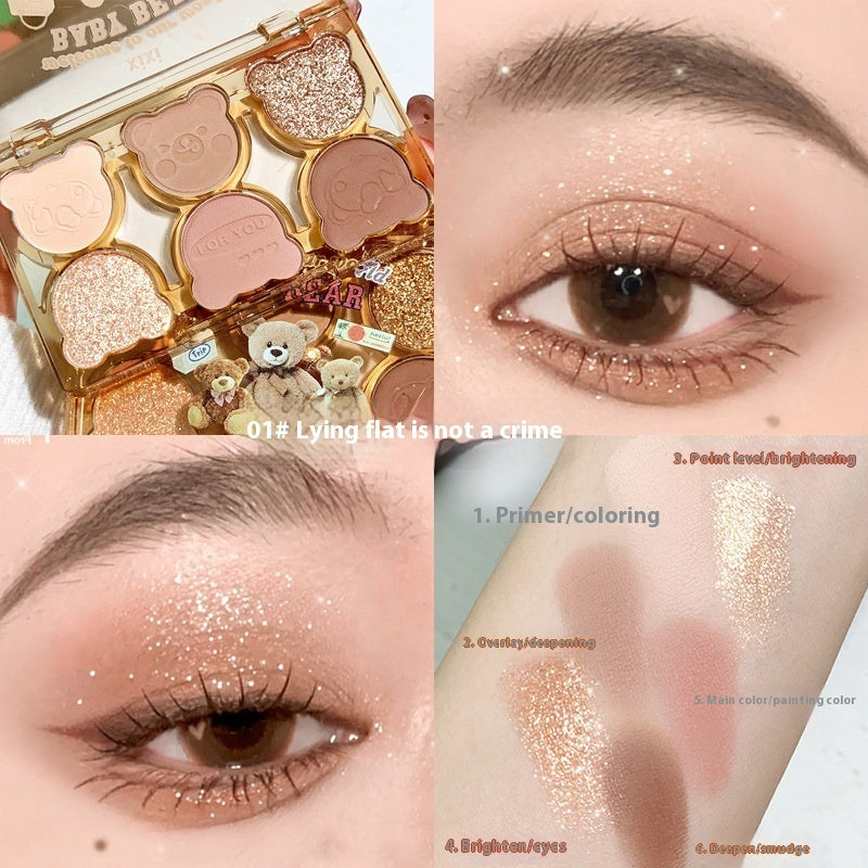“6-Color Cool Diamond Eyeshadow – Bold Contrast for Smoky Glam”