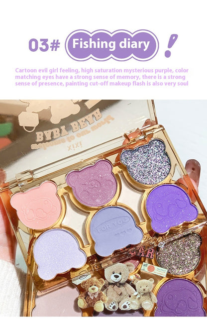 “6-Color Cool Diamond Eyeshadow – Bold Contrast for Smoky Glam”