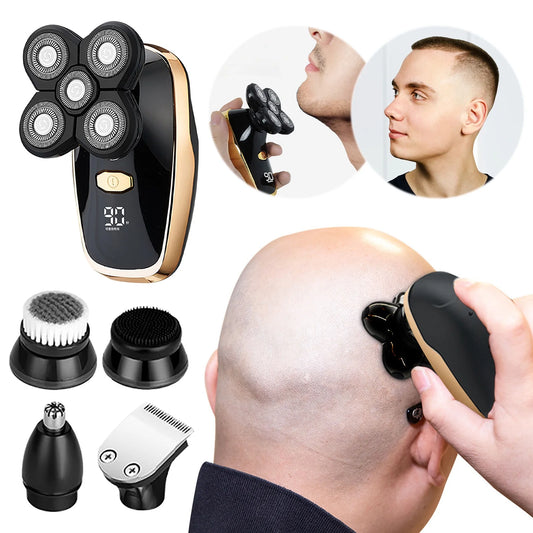 Bald Head Artifact Shaving Machine Self-Shaving Five-Blade Whole Body Washable Electric Shaver Beard Trimmer Savings