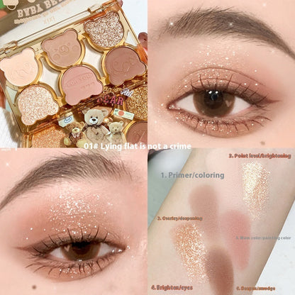 “6-Color Cool Diamond Eyeshadow – Bold Contrast for Smoky Glam”