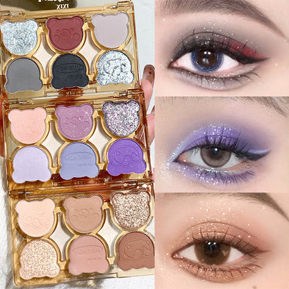 “6-Color Cool Diamond Eyeshadow – Bold Contrast for Smoky Glam”