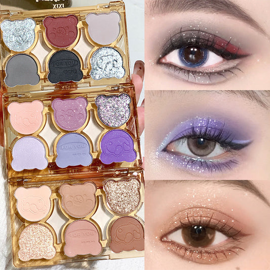 “6-Color Cool Diamond Eyeshadow – Bold Contrast for Smoky Glam”