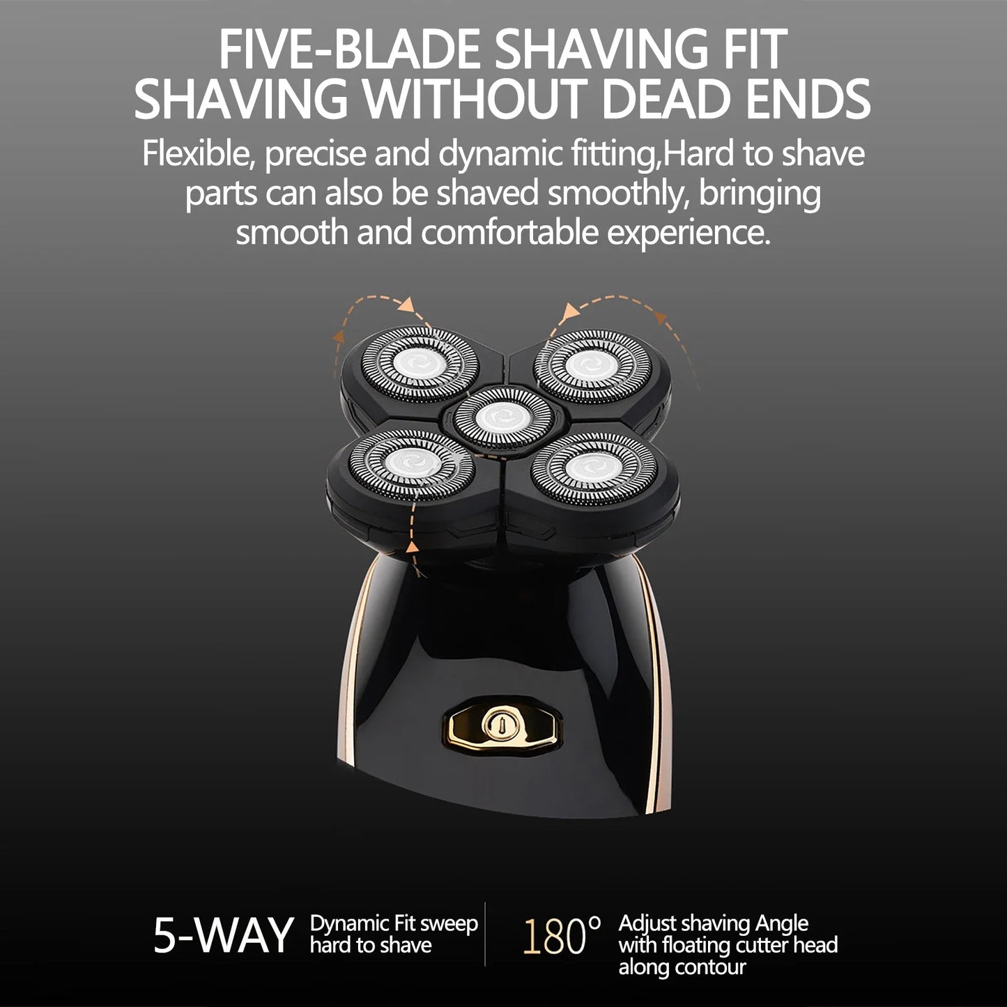 Bald Head Artifact Shaving Machine Self-Shaving Five-Blade Whole Body Washable Electric Shaver Beard Trimmer Savings