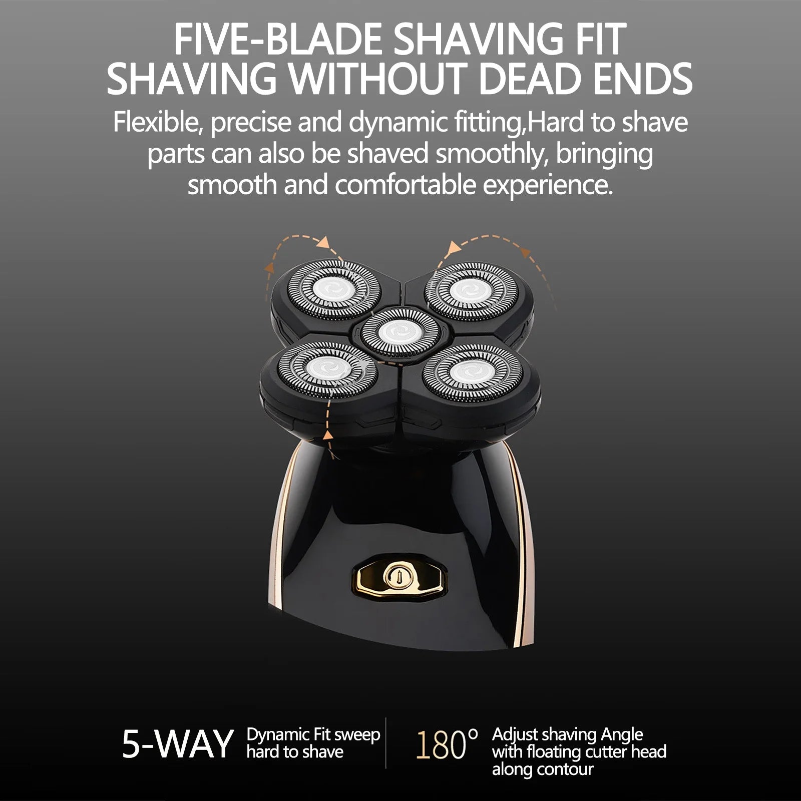 Bald Head Artifact Shaving Machine Self-Shaving Five-Blade Whole Body Washable Electric Shaver Beard Trimmer Savings